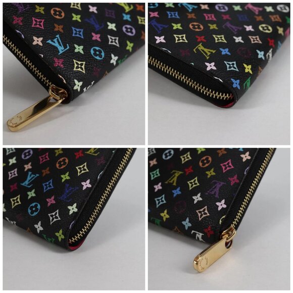 LOUIS VUITTON Monogram Multicolor Zippy Wallet Wallet Black M60243 Auth am8910V - Picture 14 of 16